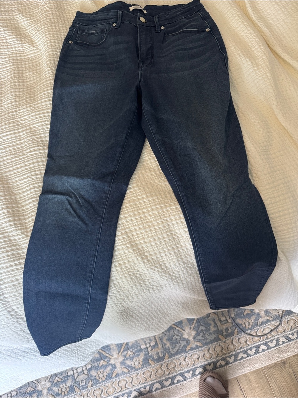 Good American Dark Blue Boyfriend Jeans